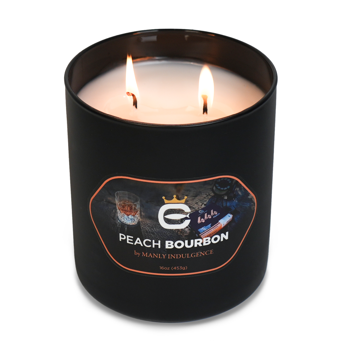 Peach &amp; Bourbon, 16oz, Two Wick Candle
